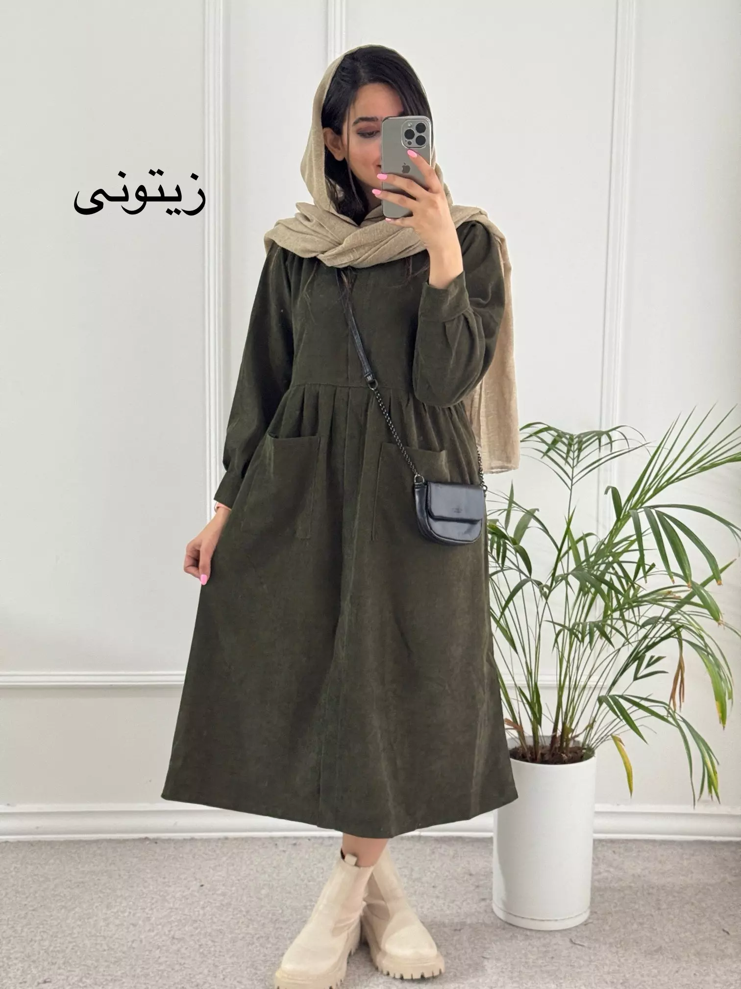 مانتو پیراهنی دو جیب